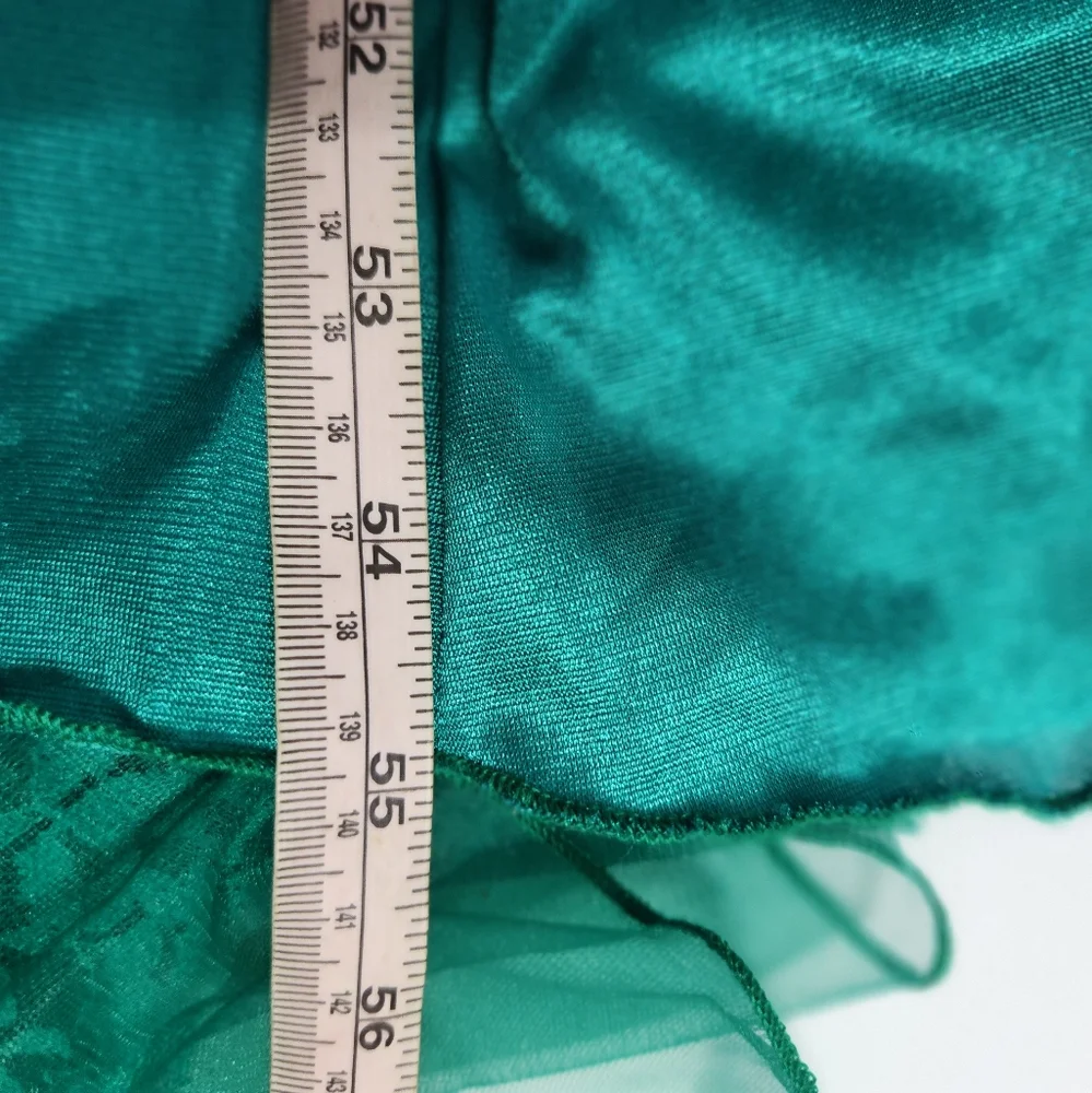 Vintage Teal Slip and Sheer Robe Set - Picture 10 of 15